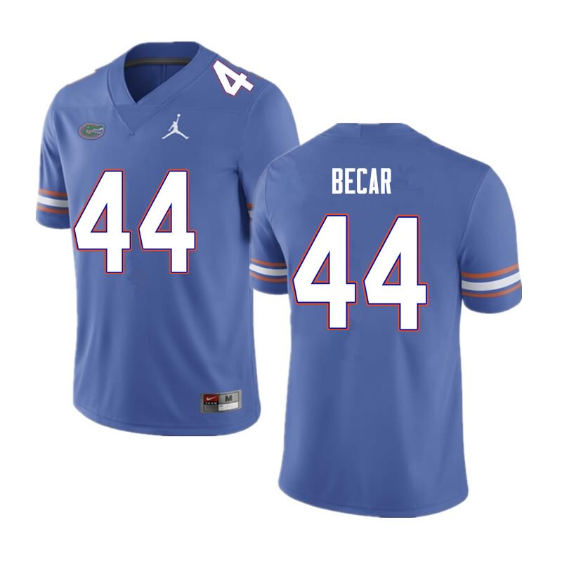 Men's NCAA Florida Gators Brandon Becar #44 Stitched Authentic Nike Blue College Football Jersey OSR6065TR